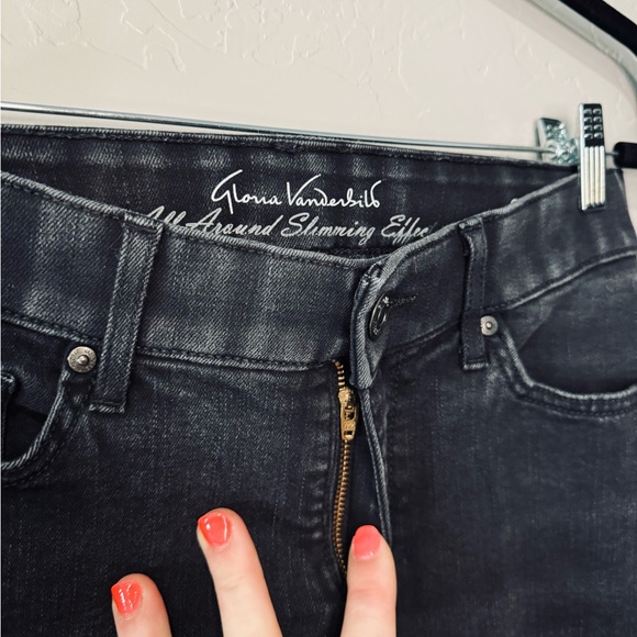 Gloria Vanderbilt Black Wash Jeans Curvy Dark Stretch Denim SZ 6 - Picture 7 of 13